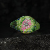 Freshwater pearl flower graffiti ring