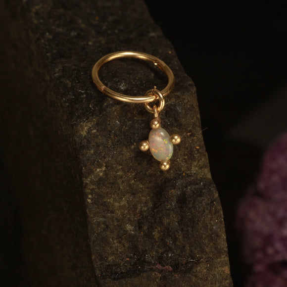 Opal hanging hoop red