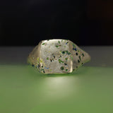 Blue and green enamel signet ring - Size 7.5