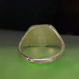 Blue and green enamel signet ring - Size 7.5