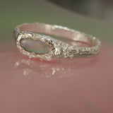 elongated oval opal ring - Size 11
