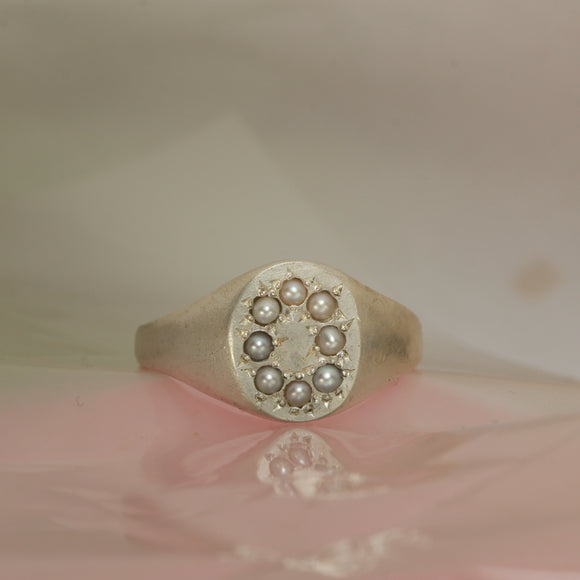 pearl signet ring