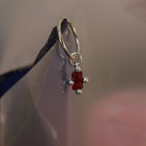 lab ruby earring