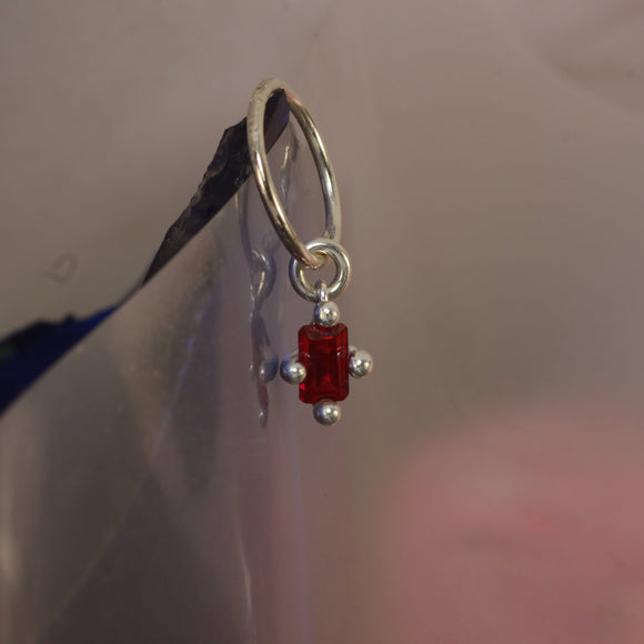 lab ruby earring