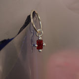 lab ruby earring