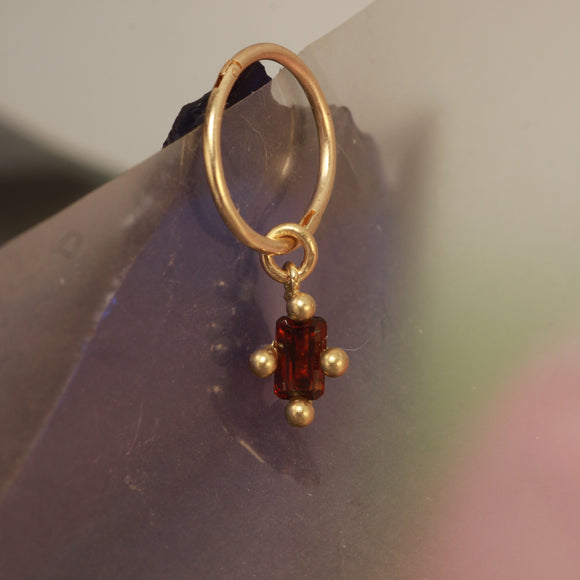 garnet hanging hoop
