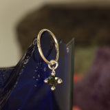 green sapphire hanging hoop