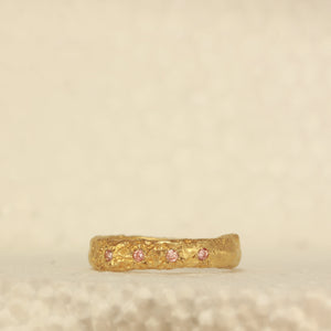 pink diamond squashed crossiant ring