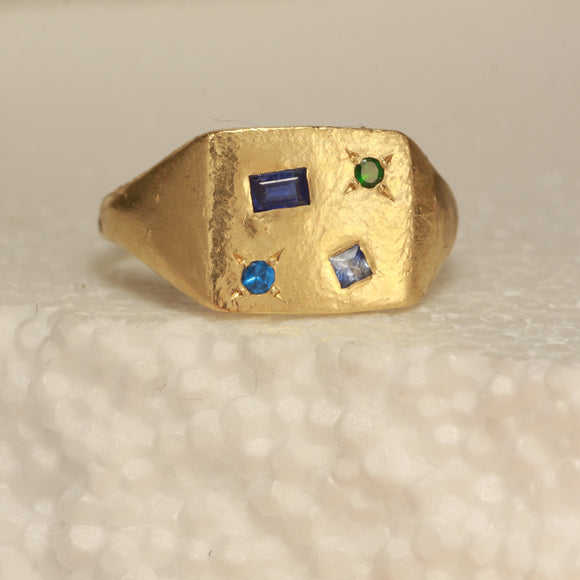 blue signet ring