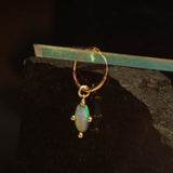 long opal hanging hoop
