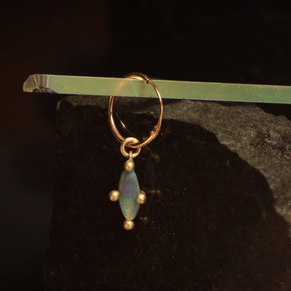 long opal hanging hoop