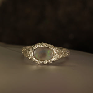 moody sandcast opal ring - Size 6.5