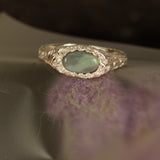 green sandcast opal ring - Size 8