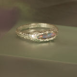 crispy sandcast opal ring - Size 8.5