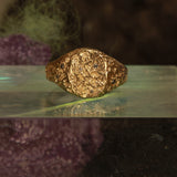salt and pepper signet ring - Size 6