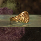 salt and pepper signet ring - Size 6