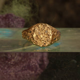 salt and pepper signet ring - Size 6
