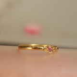 Melted 18k pink sapphire ring - Size