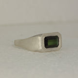 green tourmaline emerald cut signet