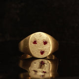 Love heart trio signet - size 6
