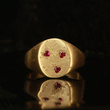 Love heart trio signet - size 6