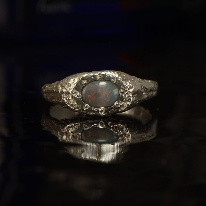 sandcast opal ring - Size 6.5 /M.5
