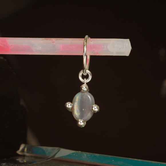 Opal hanging hoop rainbow vein