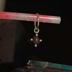 Boulder opal hanging hoop