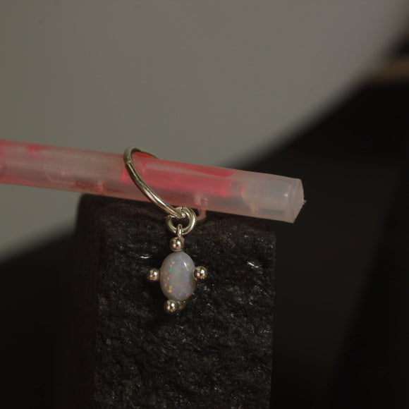 opal hanging hoop white rainbow