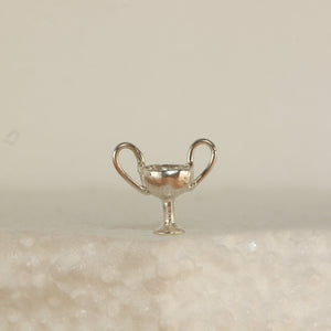 silver kantharos tiny vase earring