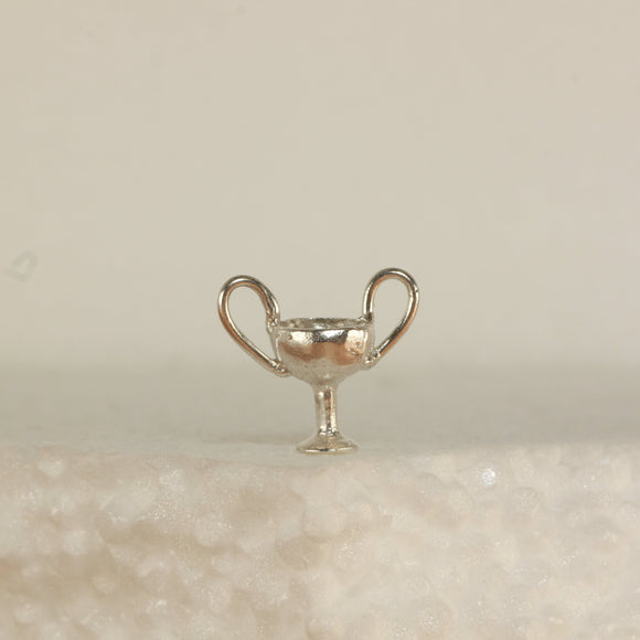 silver kantharos tiny vase earring