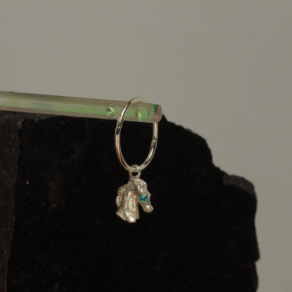 Concerned baby horse earring light blue