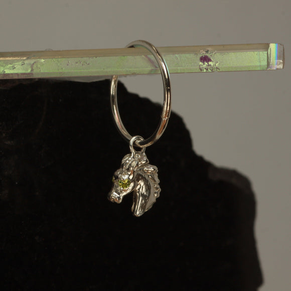 Concerned baby horse earring light green