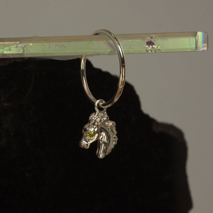 Concerned baby horse earring light green