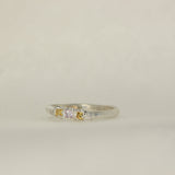 yellow and white sapphire band  size - 5.5 / K.5