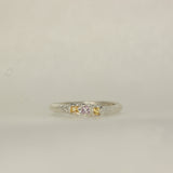 yellow and white sapphire band  size - 5.5 / K.5
