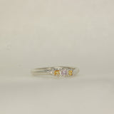 yellow and white sapphire band  size - 5.5 / K.5