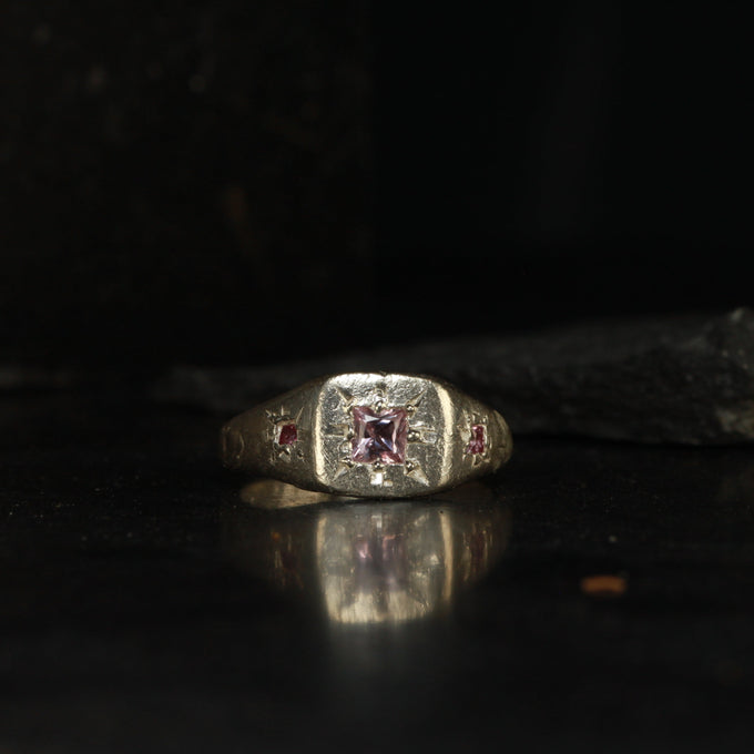 Pink rough ring - Size 6.5 / M.5