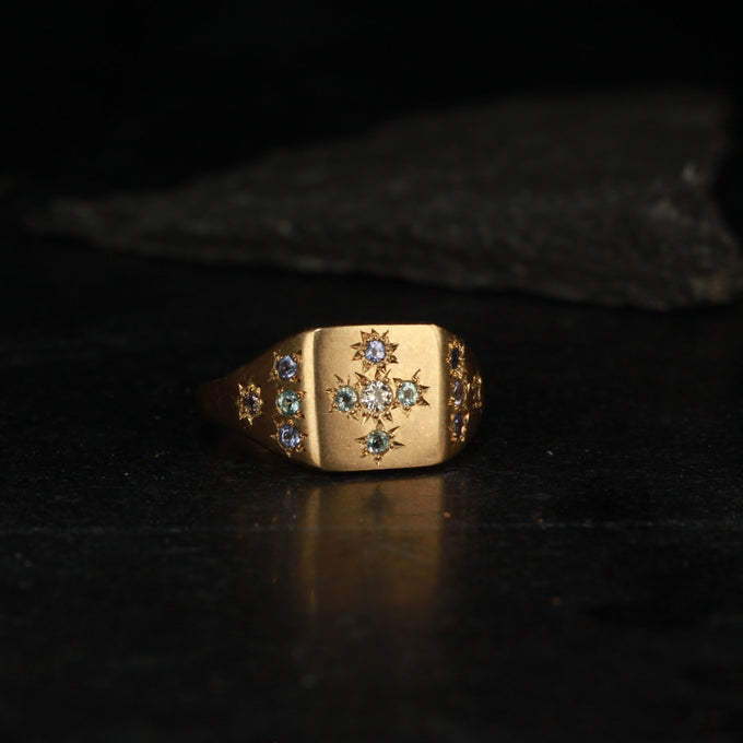 Lilac Small party natural signet ring