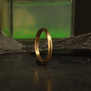 Donut ring band with secret diamond