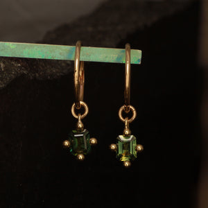 Parti Sapphire hanging hoop matching pair
