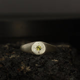 Green sapphire sun ring - Size 6.25 / M