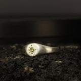 Green sapphire sun ring - Size 6.25 / M