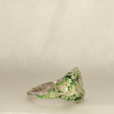 green glass enamel ring- Size 5.5 / K.5