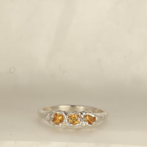 yellow sapphire melted ring - Size 5.5 / k.5