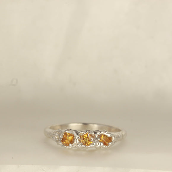 yellow sapphire melted ring - Size 5.5 / k.5