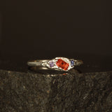 Orange sapphire melted ring- Size 10 / U