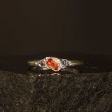 Orange sapphire melted ring- Size 10 / U