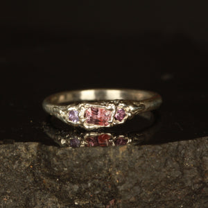 pink sapphire melted ring- Size 6.5 / M.5
