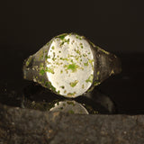 Green sandcast oval ring- Size 11 / W